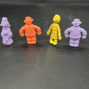 Vintage 1980s Popeye Rubber Eraser Figure Lot of 4 & Olive Oil Sweet Pea Brutus